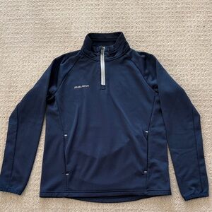 Bauer blue fleece lined half zip sweatshirt - size medium